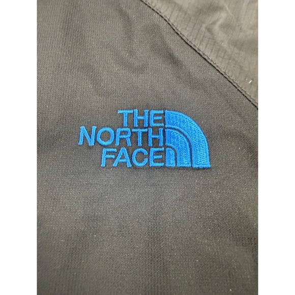 The North Face HyVent Jacket Mens Small Black Blue Hooded Waterproof Rain Shell - Picture 8 of 16